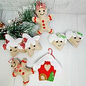 Сувениры и подарки handmade. Livemaster - original item Christmas decorations out of felt. Set of 7 pieces.. Handmade.