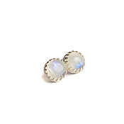 Earrings with blue chalcedony mini