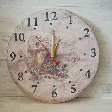 Настенные часы в стиле Прованс - Полевые цветы Руссийона 29 см (Kaemingk)