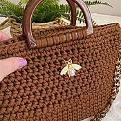 Сумки и аксессуары handmade. Livemaster - original item Classic bag: Bag knitted Caramel. Handmade.