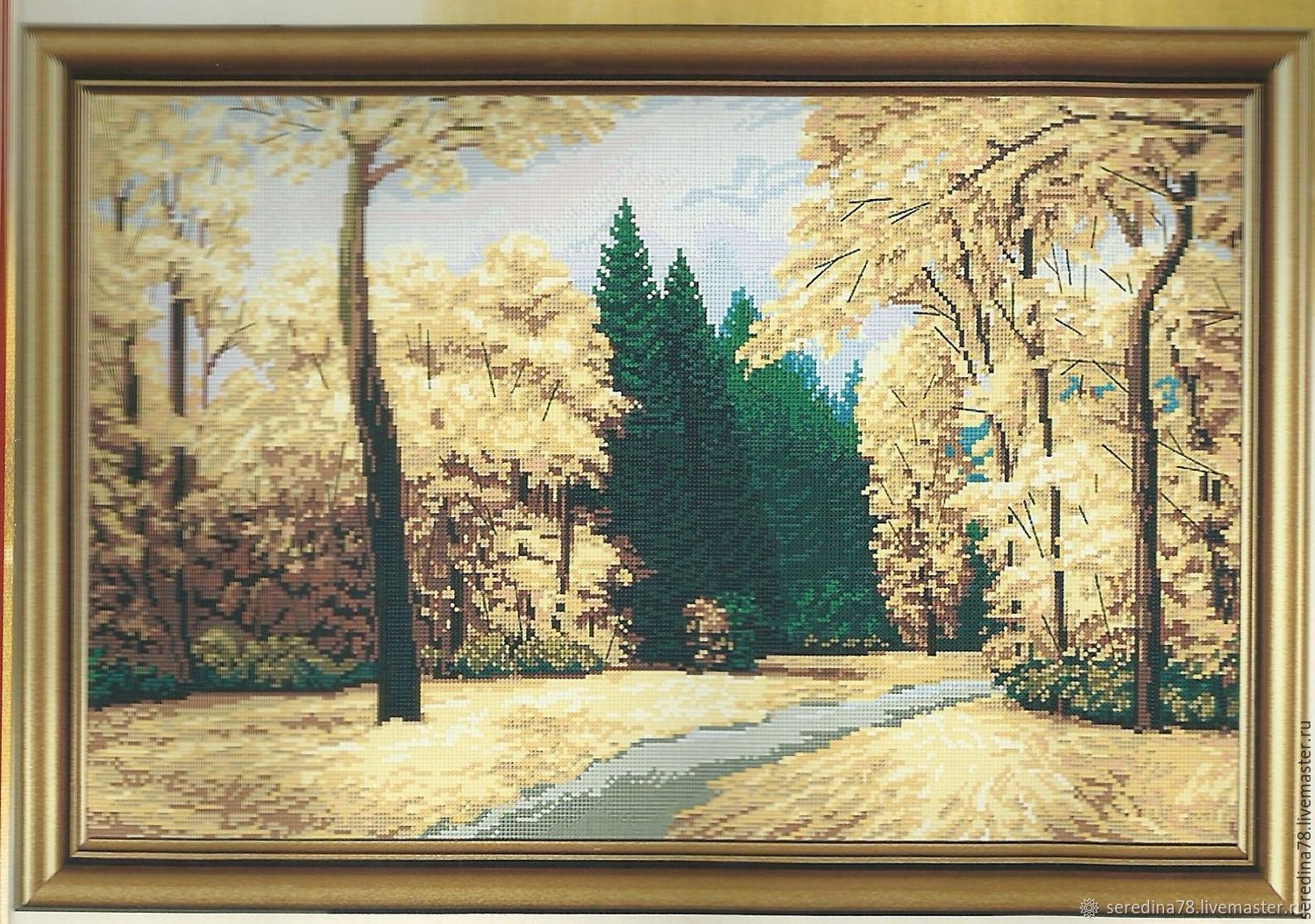 Золотая осень схема. Вышивка крестом осенний парк. Осенний парк в вышивке крестиком. Набор для вышивания крестиком осенний парк. Схемы вышивки крестом пейзажи осень.