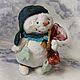 Toy Snowman in a fur hat. A gift for the New 2020, Stuffed Toys, Odintsovo,  Фото №1