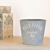Цветы и флористика handmade. Livemaster - original item The pot is made of concrete with the inscription MILLE FLEURS in the style of Provence, country. Handmade.
