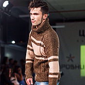 Мужская одежда handmade. Livemaster - original item Men`s chunky sweater "Gold autumn". Handmade.