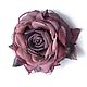 FLOWER brooch rose from the fabric ' mulled Wine'. Brooches. fioridellavita. My Livemaster. Фото №5