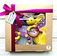 Set de regalo para las niñas de color amarillo-violeta, Stuffed Toys, Bryansk,  Фото №1