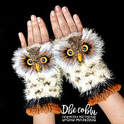 Аксессуары handmade. Livemaster - original item OWL. Mitts, Owls. Handmade.