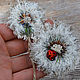 Textile Brooch Dandelion and Ladybug. Brooches. Heat hands (TeplOlino). Online shopping on My Livemaster.  Фото №2