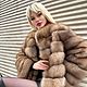 Шуба из куницы воротник стойка. Шубы. YANA KRAFT BRAND. Интернет-магазин Ярмарка Мастеров.  Фото №2
