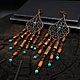 Длинные серьги Бохо из натуральных материалов дерева и камней. Серьги классические. LuxingDetails-2 (Светлана). Ярмарка Мастеров.  Фото №6