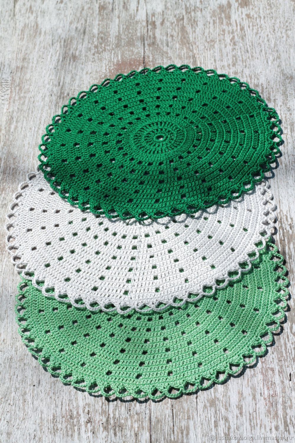 Set of serving knitted napkins, cotton 3 pcs, Swipe, Mostovskoi,  Фото №1