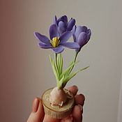 Сувениры и подарки handmade. Livemaster - original item Gifts for March 8: miniature purple crocus. Handmade.