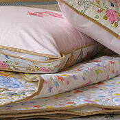 Для дома и интерьера handmade. Livemaster - original item Pink bedspread with pillowcases for a baby bed premium cotton. Handmade.