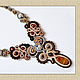 Soutache necklace with agate and tiger eye, Necklace, Odessa,  Фото №1