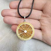 Украшения handmade. Livemaster - original item Amber pendant, rosehip pendant, large amber pendant, handmade. Handmade.