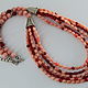 Necklace of coral and rhodonite multi-row 'Chic'. Necklace. Magic box. Online shopping on My Livemaster.  Фото №2