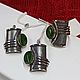 Silver set with natural jade. Earrings and ring 925 silver, Jewelry Sets, Nizhny Novgorod,  Фото №1