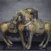 Для дома и интерьера handmade. Livemaster - original item Figurines: A pair of horses konyashek decor Tibet retro. Handmade.