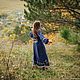 Order Boho blue linen dress with long sleeves 'Fairy Tale'. Kupava - ethno/boho. Livemaster. . Dresses Фото №3