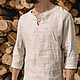 Order Men's linen shirt (lace-up). masterskaya-zlataslava. Livemaster. . Mens shirts Фото №3