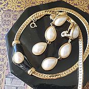 Винтаж handmade. Livemaster - original item Marvella choker necklace set and Monet clips 