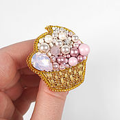 Brooch made of beads and sequins Sun glasses