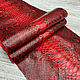Harmony Red (0,8-1,0 мм), цв. Красный, натуральная кожа питона, Кожа, Оренбург,  Фото №1