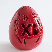 Для дома и интерьера handmade. Livemaster - original item Ceramic Egg Candlestick (red). Handmade.