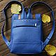 Backpack genuine leather'Satchel style boho bright blue. Backpacks. Gelekoka. Handmade leather bags.. Online shopping on My Livemaster.  Фото №2