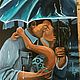 Интерьерная картина маслом "Поцелуй под дождём", Картины, Москва,  Фото №1