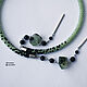 Open necklace made of green prenite and onyx green black. Necklace. gershman. My Livemaster. Фото №4