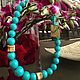 Винтаж: Винтажные бусы (имитация бирюзы) от ACCESOCRAFT NY. Колье винтажные. Vintage Lux LA. Ярмарка Мастеров.  Фото №6