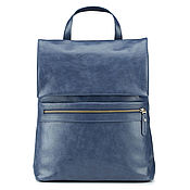 Сумки и аксессуары handmade. Livemaster - original item Artemis leather backpack (blue). Handmade.