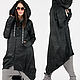 Black long zip-up raincoat with hood - VE0589PLS, Raincoats and Trench Coats, Sofia,  Фото №1