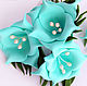 turquoise. Artificial flowers from Tamarana with white stamens, Flowers artificial, Novosibirsk,  Фото №1