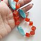 Бусы "Blue-Orange" (кошачий глаз). Бусы. Авторские украшения (Жанна). Ярмарка Мастеров.  Фото №4
