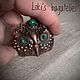 Order OWL: patinated copper brooch with natural malachite, hand made jewelry. Loki's bagatelles. Livemaster. . Brooches Фото №3