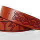 Order Celtic Runes Futhark Leather Belt, Hand Painted Belt. Made In Rainbow. Livemaster. . Straps Фото №3