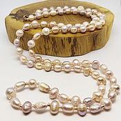 Работы для детей, handmade. Livemaster - original item Long Beads Pearls and Beads Brightness 87 cm. Handmade.
