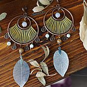 Украшения handmade. Livemaster - original item BOHO-chic cool earrings, copper, large 