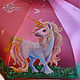 Зонт с росписью: Единорог, исполняющий желания