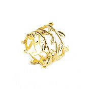 Украшения handmade. Livemaster - original item Golden ring leaves, ring leaves around your finger. Handmade.
