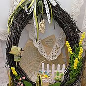 Сувениры и подарки handmade. Livemaster - original item Easter souvenirs wreath spring on the door window wall. Handmade.