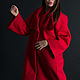 Spring cashmere coat, Red coat-CT0417CA, Coats, Sofia,  Фото №1
