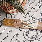 Rolled Beeswax Candles with herbs