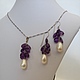 earrings and pendant with amethyst and pearls, Jewelry Sets, Tel Aviv,  Фото №1