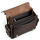 Leather briefcase 'Transformer' (dark brown). Brief case. Russian leather Guild. Online shopping on My Livemaster.  Фото №2