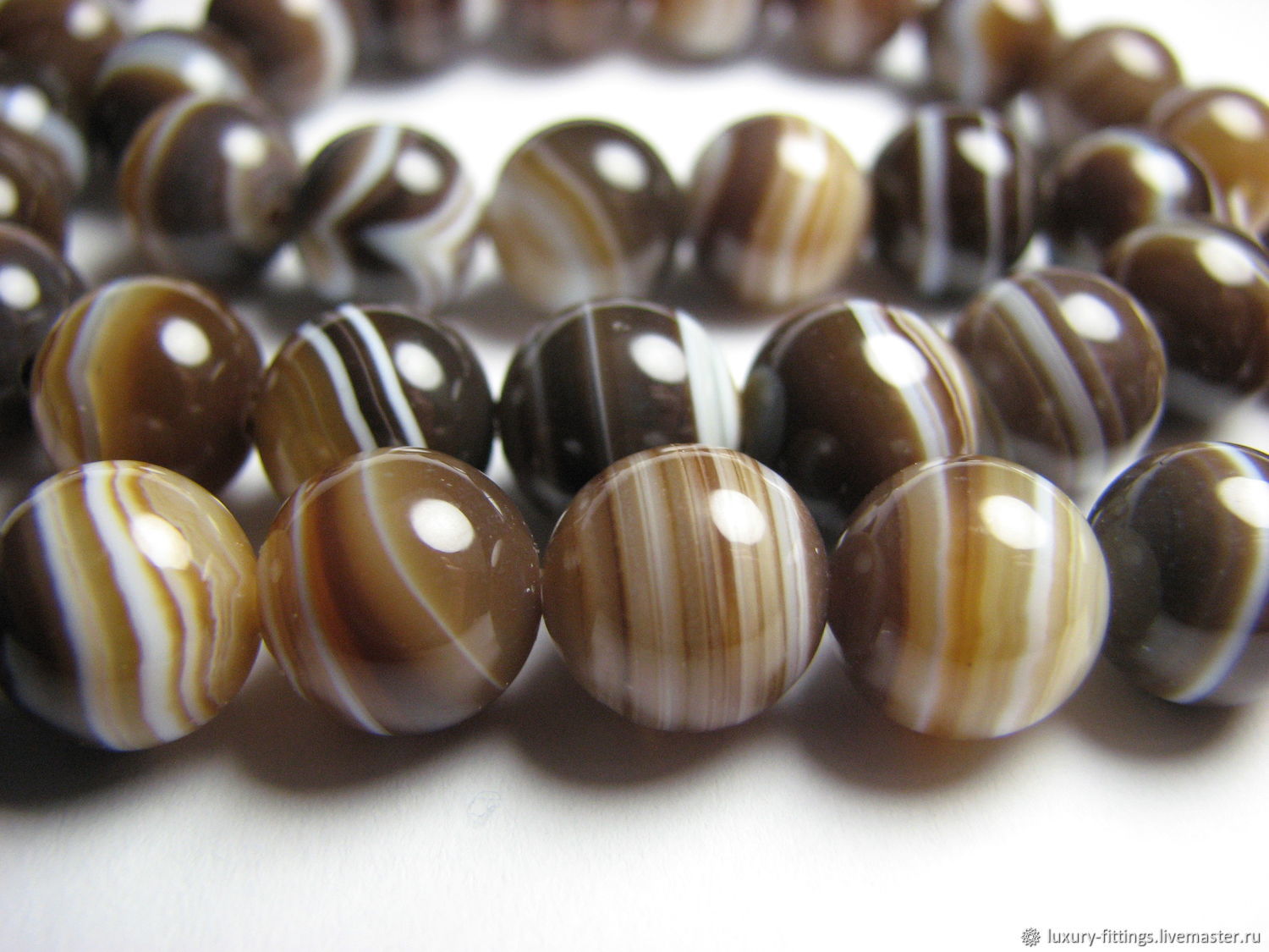 Agate Brown, Coffee with Milk 10mm Beads