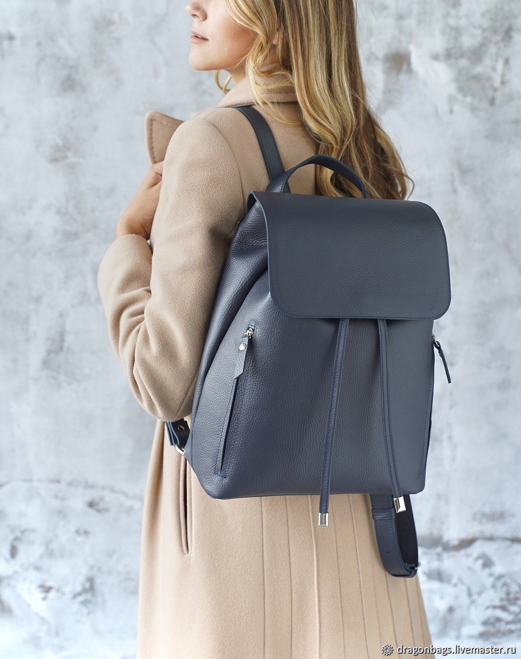 Backpack leather female 'Alter Ego' (Dark blue), Backpacks, Yaroslavl,  Фото №1