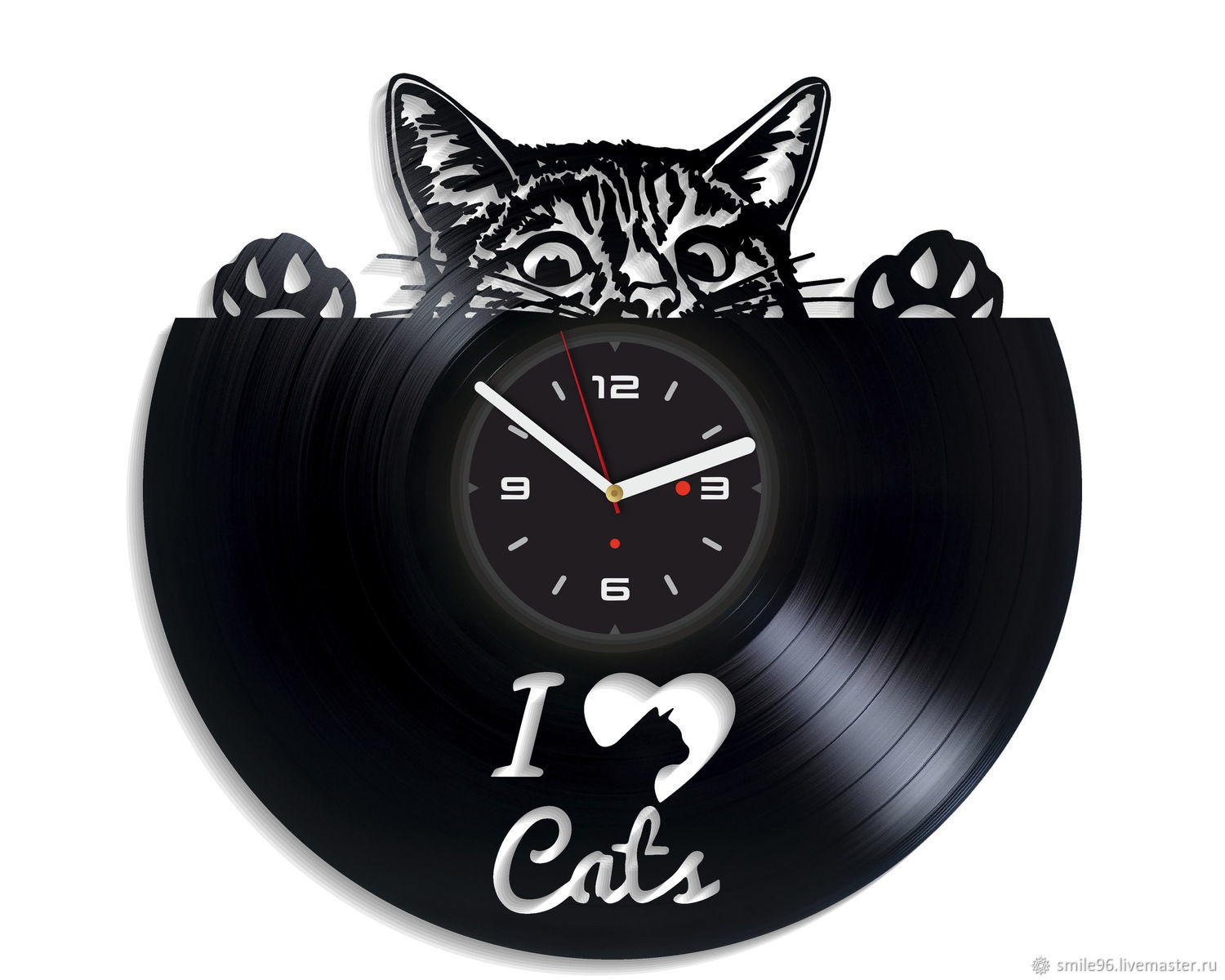 Часы настенные котик